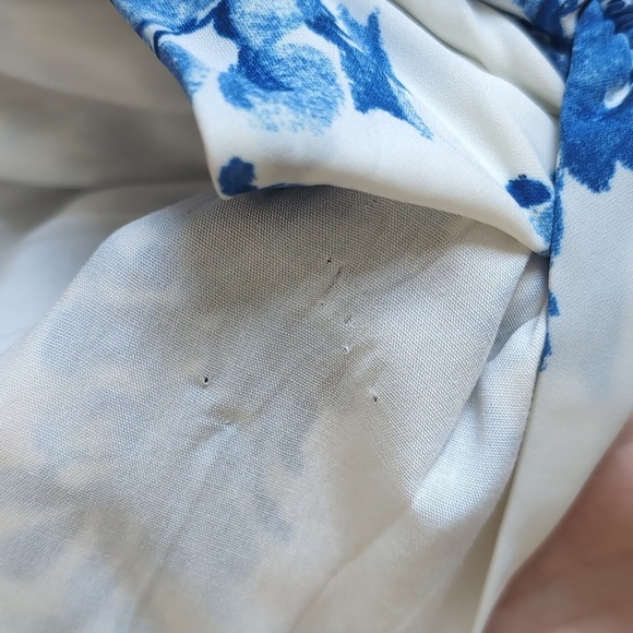 Floral Blue Tie Layered Dress - Picture 6 of 6